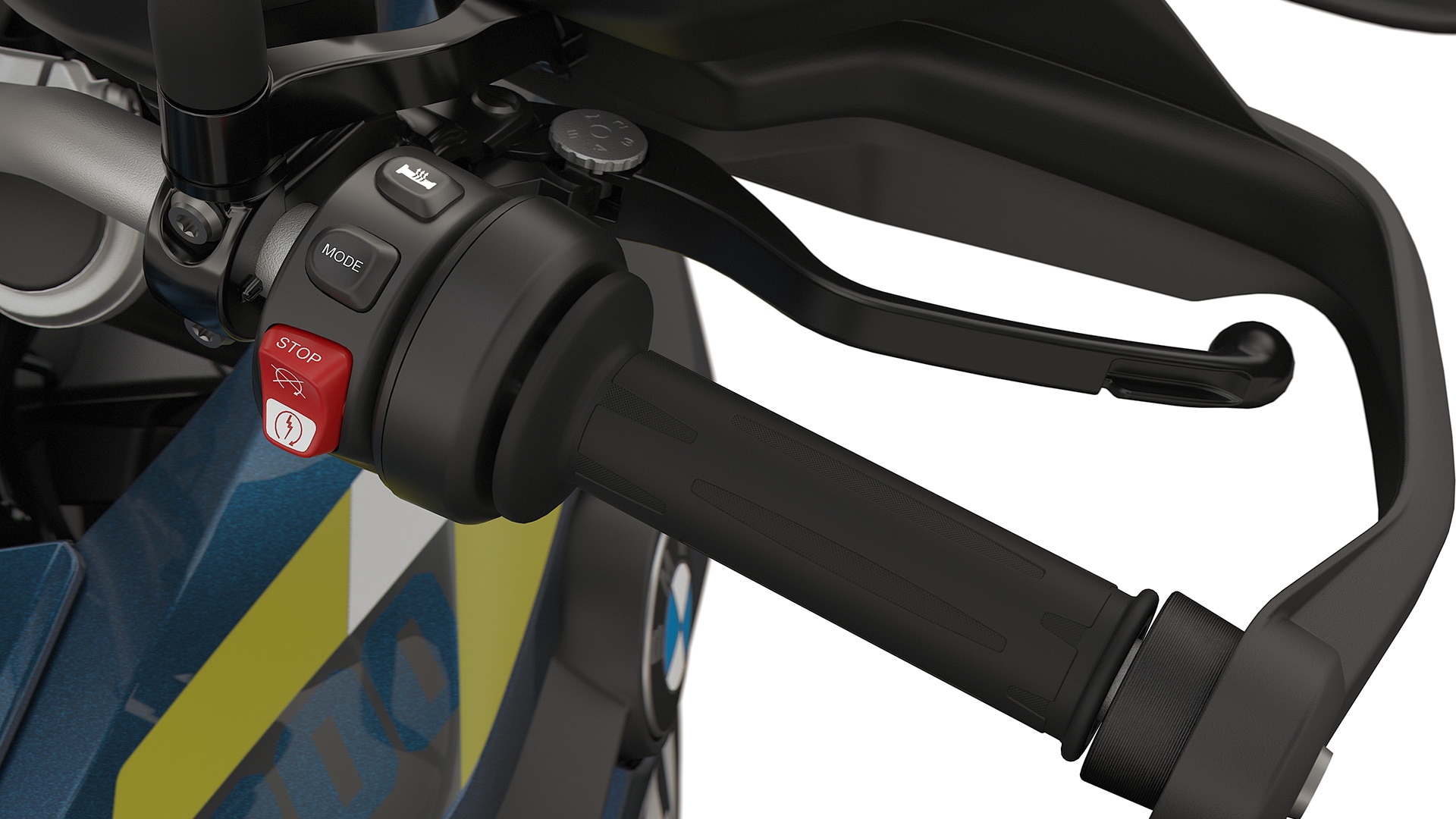 De handvatverwarming van de BMW F 800 GS