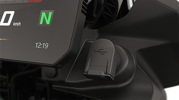 De USB-poort van de F 800 GS