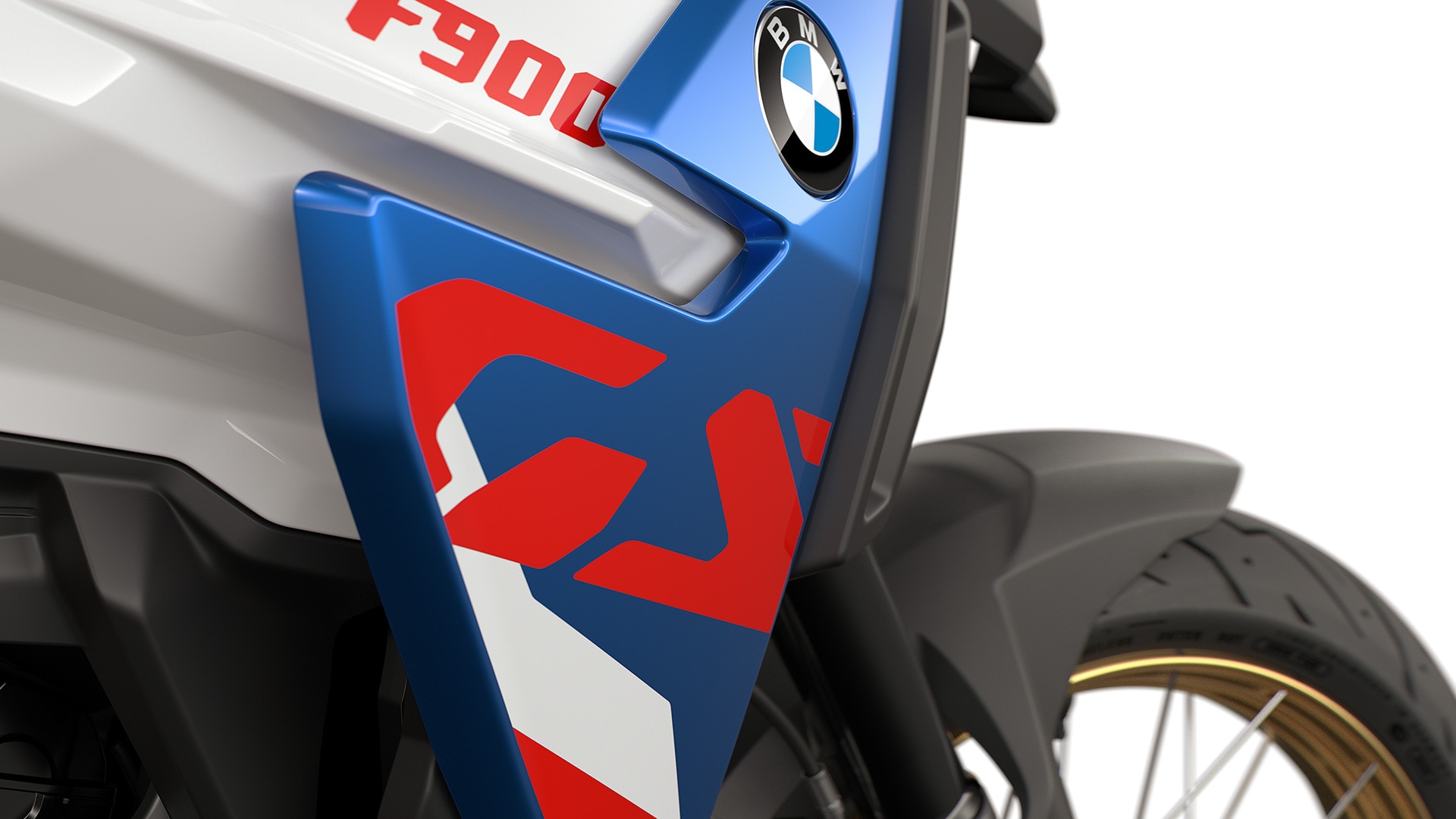 Het opvallende GS-logo op de F 900 GS van BMW Motorrad