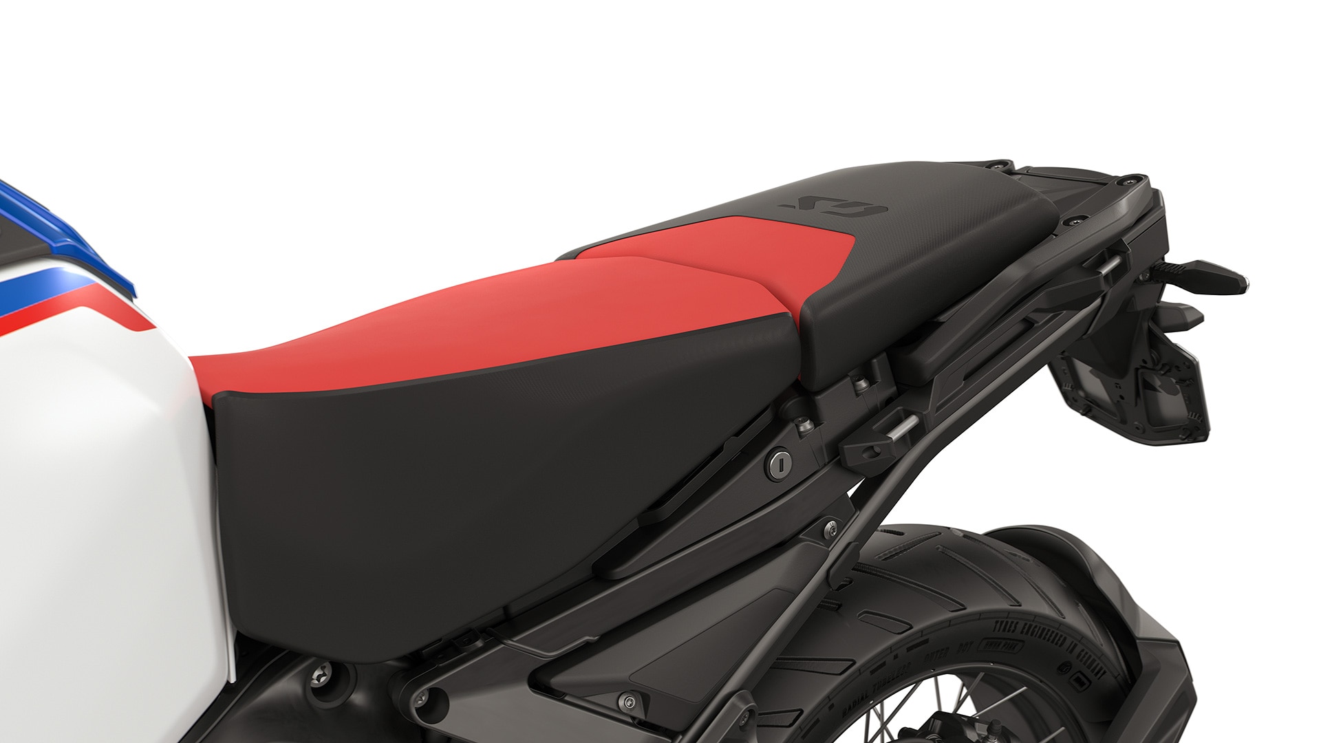 Hoge berijdersbuddyseat + duo-buddyseat Sport (look van Rallye-buddyseat)