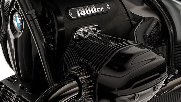 Close-up van de boxermotor van de R 18 Roctane van BMW Motorrad