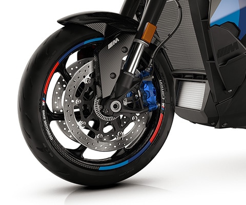 De optionele M carbon wielen van de M 1000 XR van BMW Motorrad