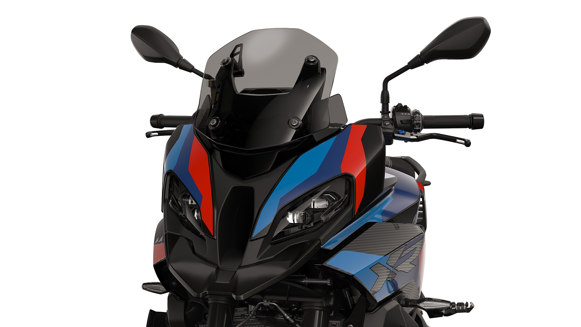 De sportieve voorkant van de M 1000 XR van BMW Motorrad