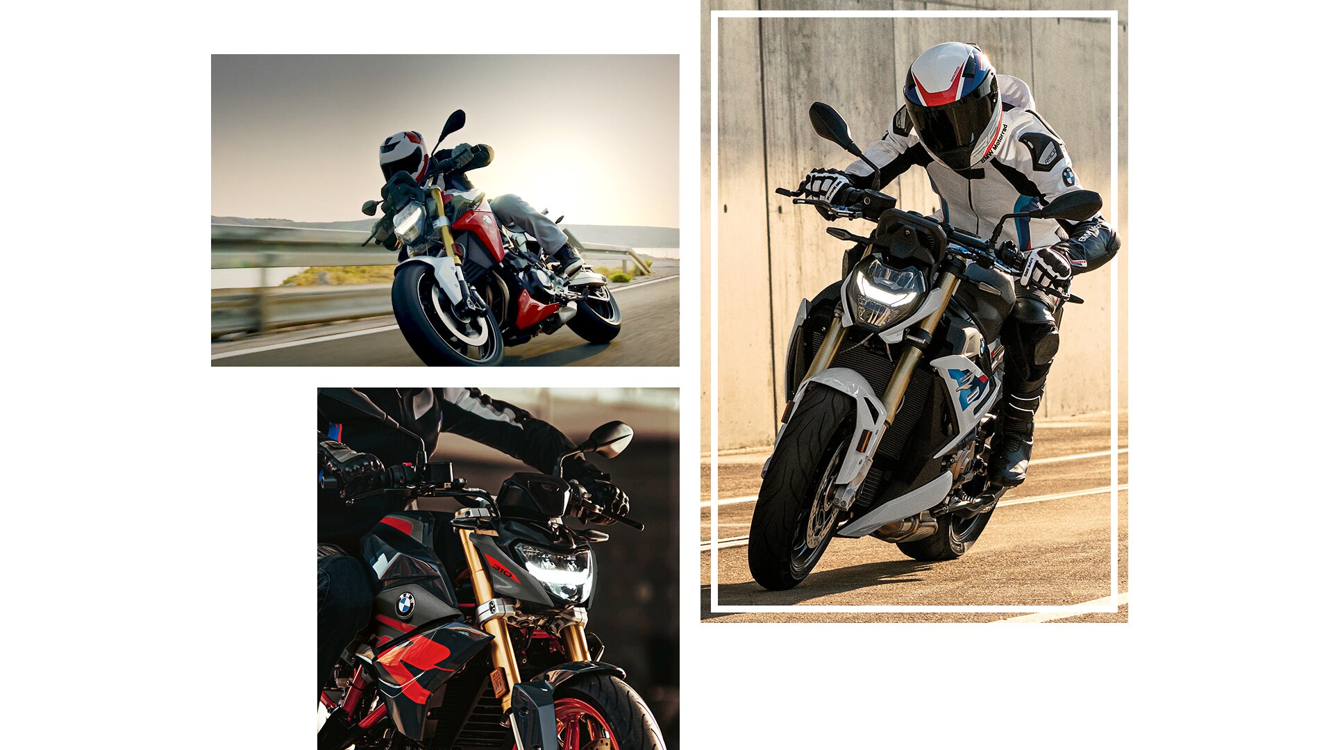 Collage van de BMW Motorrad Roadster modellen.