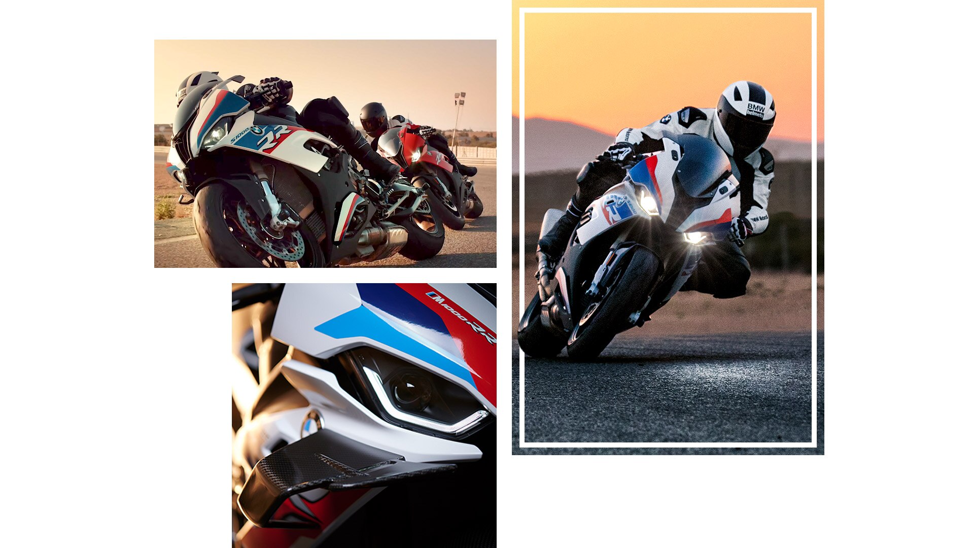 Collage de prises de vue de la S 1000 RR et de la M 1000 RR.