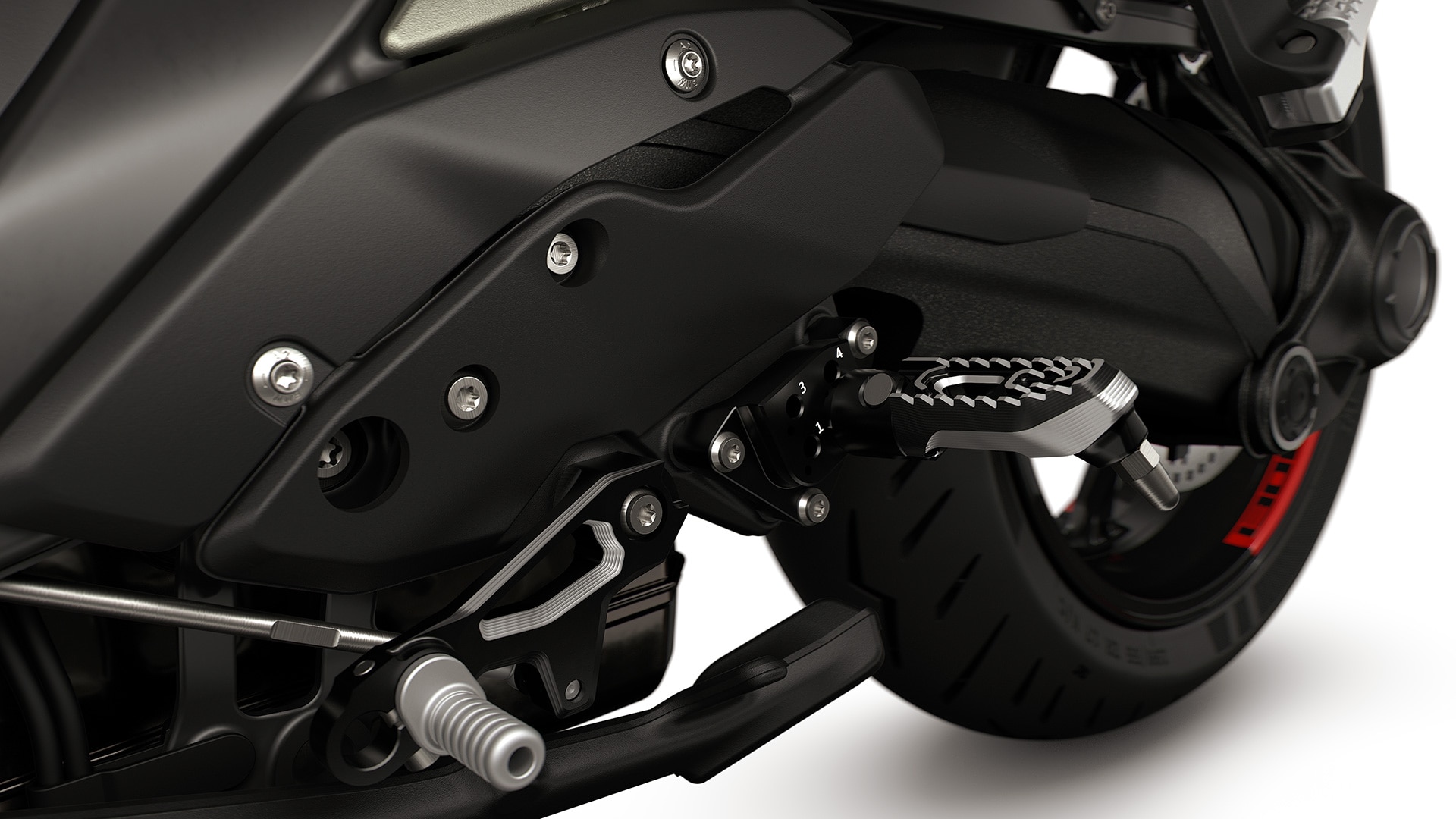 De instelbare voetsteunenset van de R 1300 RS van BMW Motorrad
