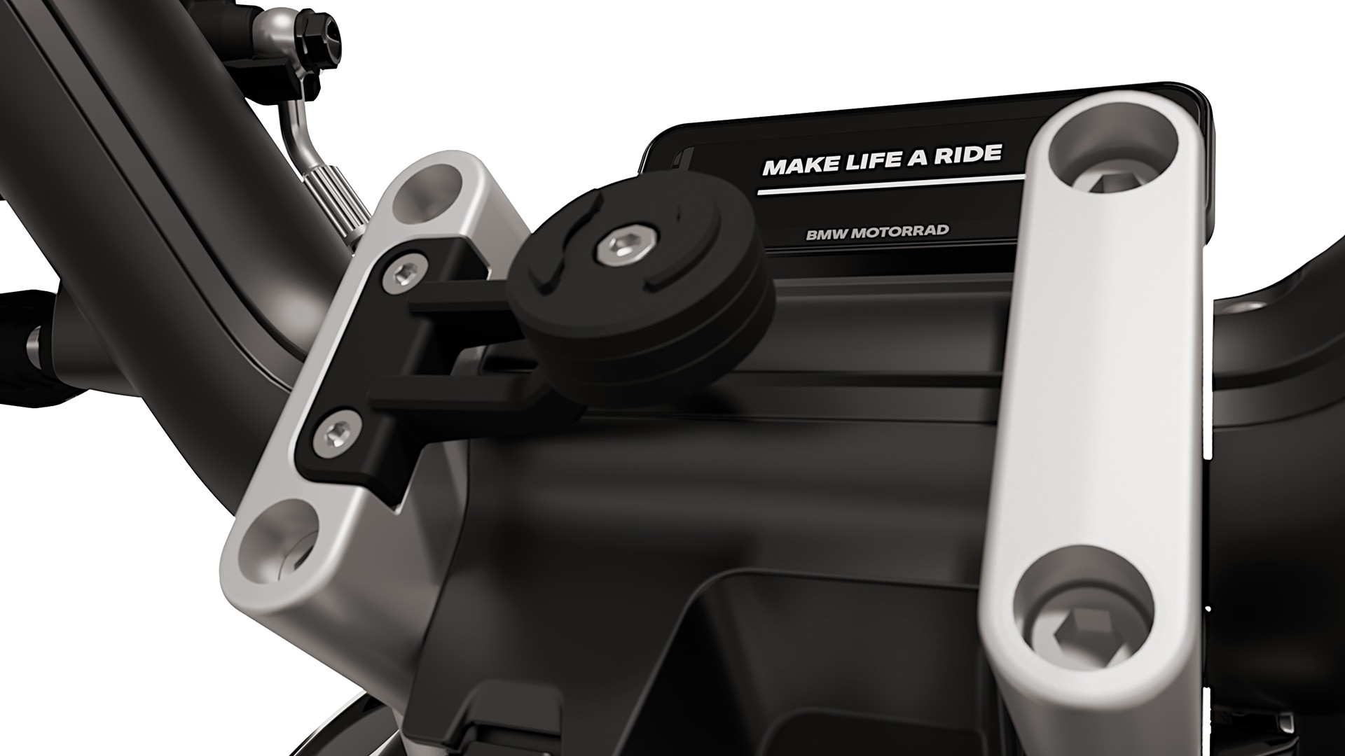 De sterk geïntegreerde design smartphone-houder van de eParkourer CE 02 van BMW Motorrad